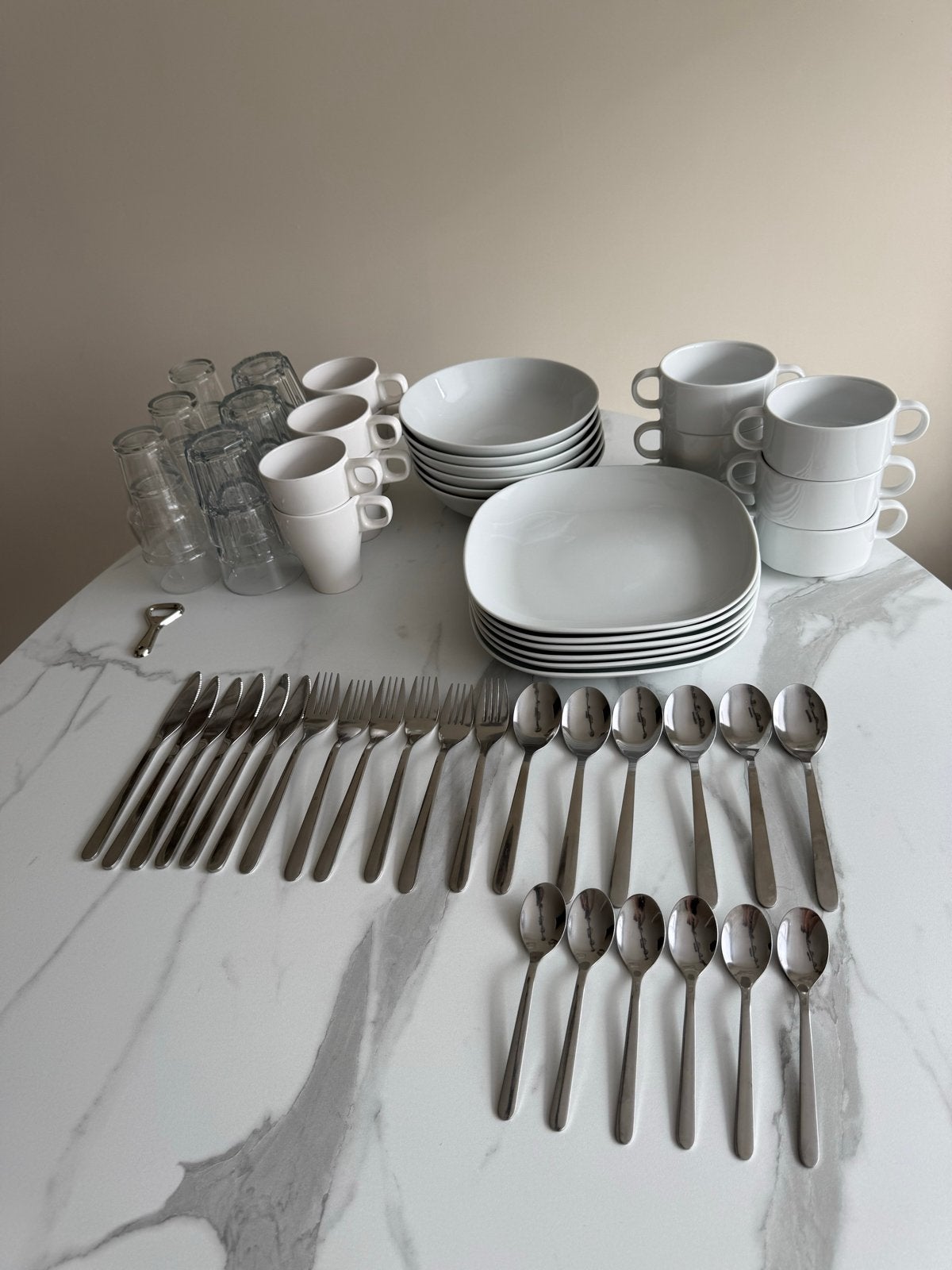 6 persoons servies en bestek set - IKEA, Vivo, Intermezzo, Ophalen, Gebruikt, IKEA, Modern