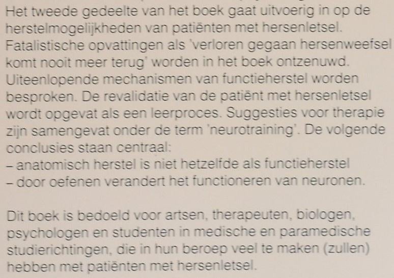 Herstel na hersenletsel (1994), Verzenden, Ben van Cranenburgh, Beta, WO