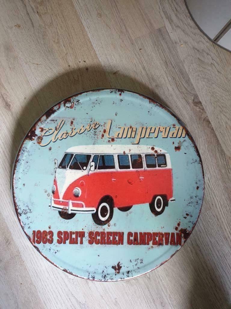 rood wit dop bier dop met vw t1 afbeelding bus kroonkurk, Meerkleurig, Ophalen of Verzenden, Wandbord of Wandpaneel, Kunststof
