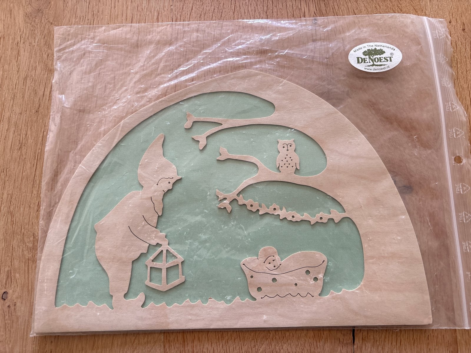 Houten Silhouet Welterusten De Noest: kabouter met baby, Huis en Inrichting, Ophalen, Nieuw