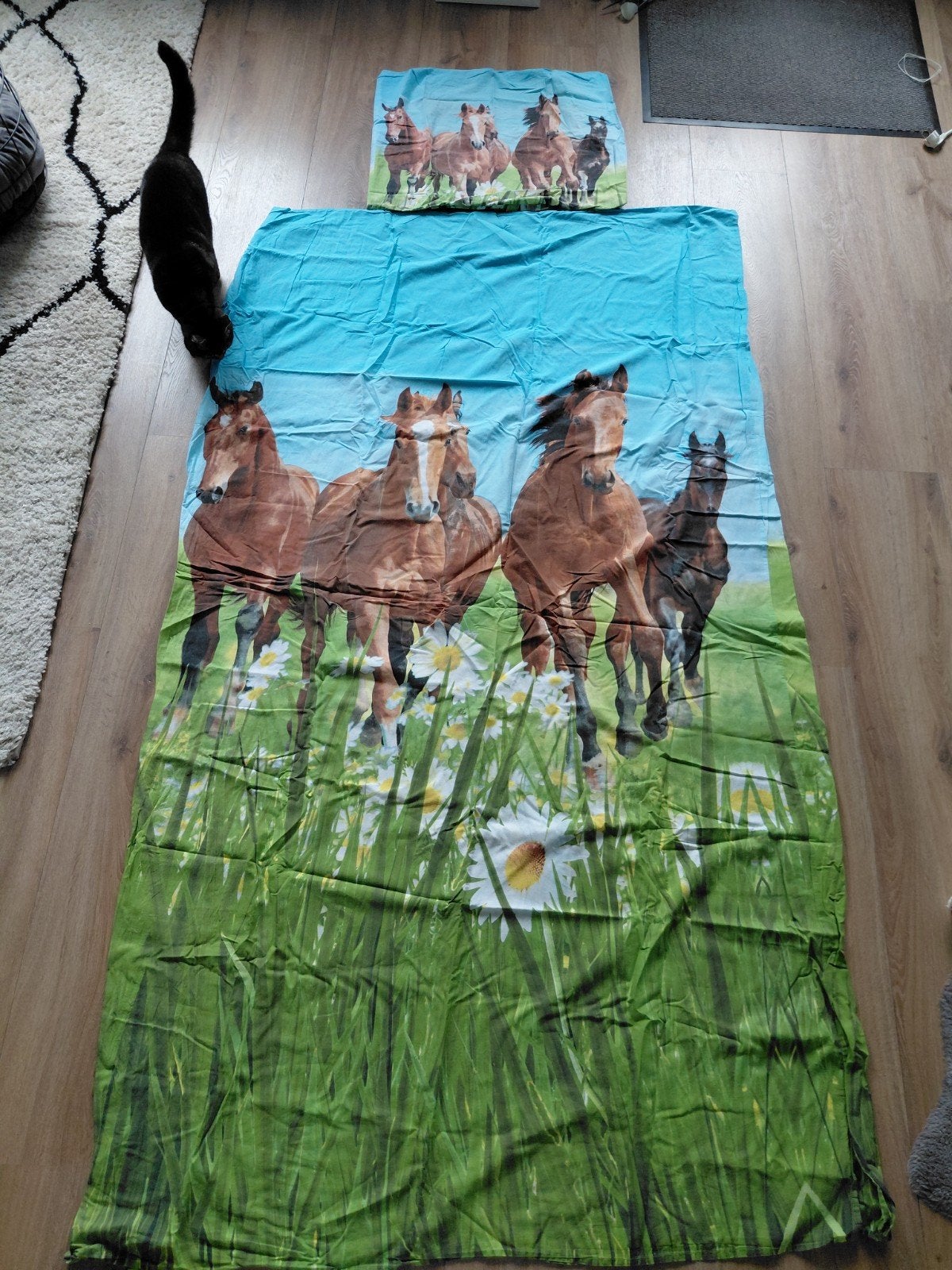Dekbedovertrek paarden, Ophalen of Verzenden, Eenpersoons, Dekbedovertrek