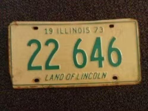 Kentekenplaat licenseplate Illinois 1973 USA, Verzenden, Gebruikt, Auto's