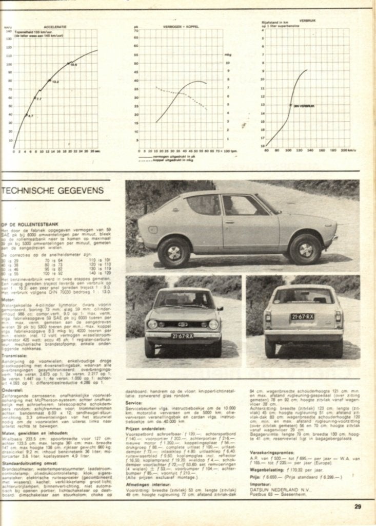 Autovisie test Datsun Cherry Juni 1971, Ophalen of Verzenden, Gelezen, Overige merken