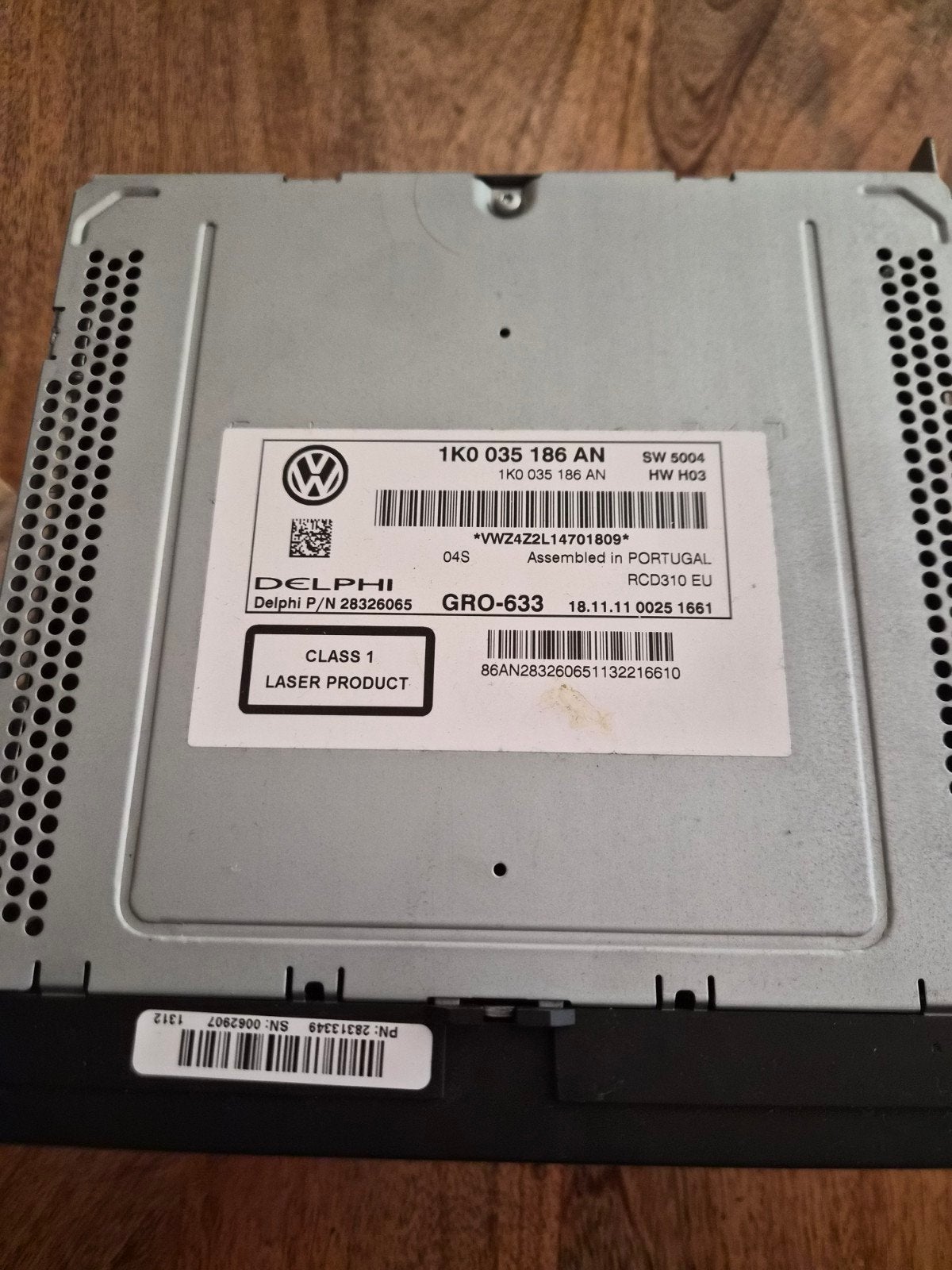 Volkswagen RCD310 Radio - Delphi 1K0 035 186 AN, Auto diversen, Ophalen of Verzenden
