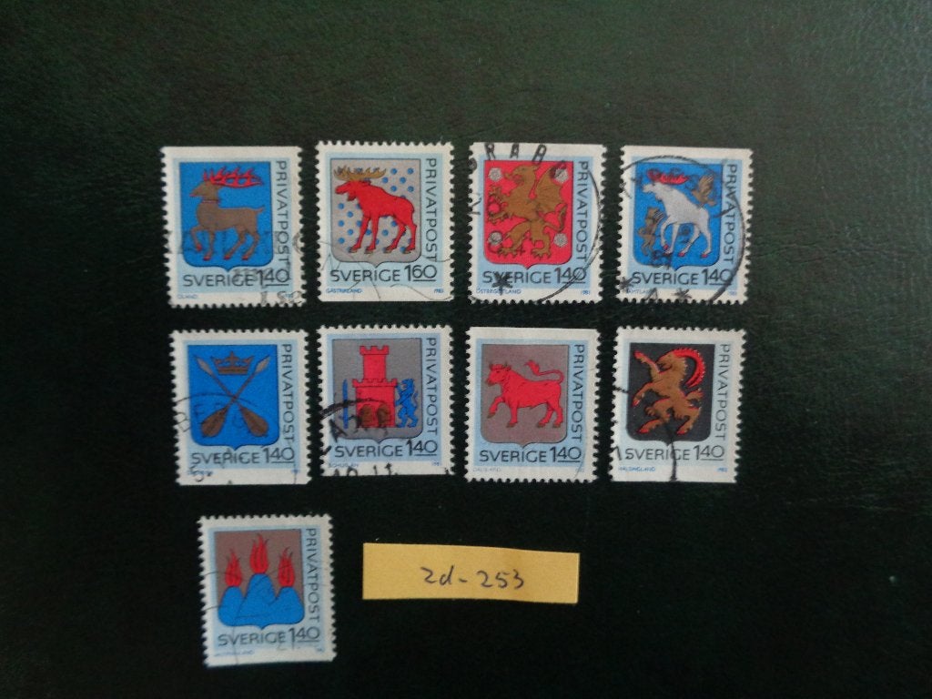 zweden - provincie wapen schildjes (zd-253), Ophalen of Verzenden, Zweden, Gestempeld