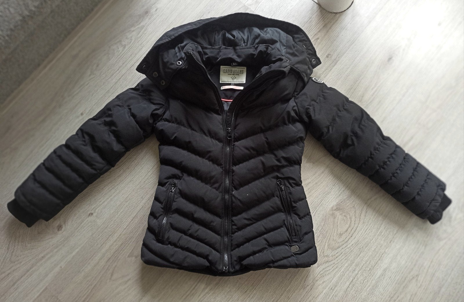 Cars Jeans Zwarte Winterjas voor Meisjes, Kinderen en Baby's, Ophalen of Verzenden, Zo goed als nieuw, Cars Jeans, Meisje