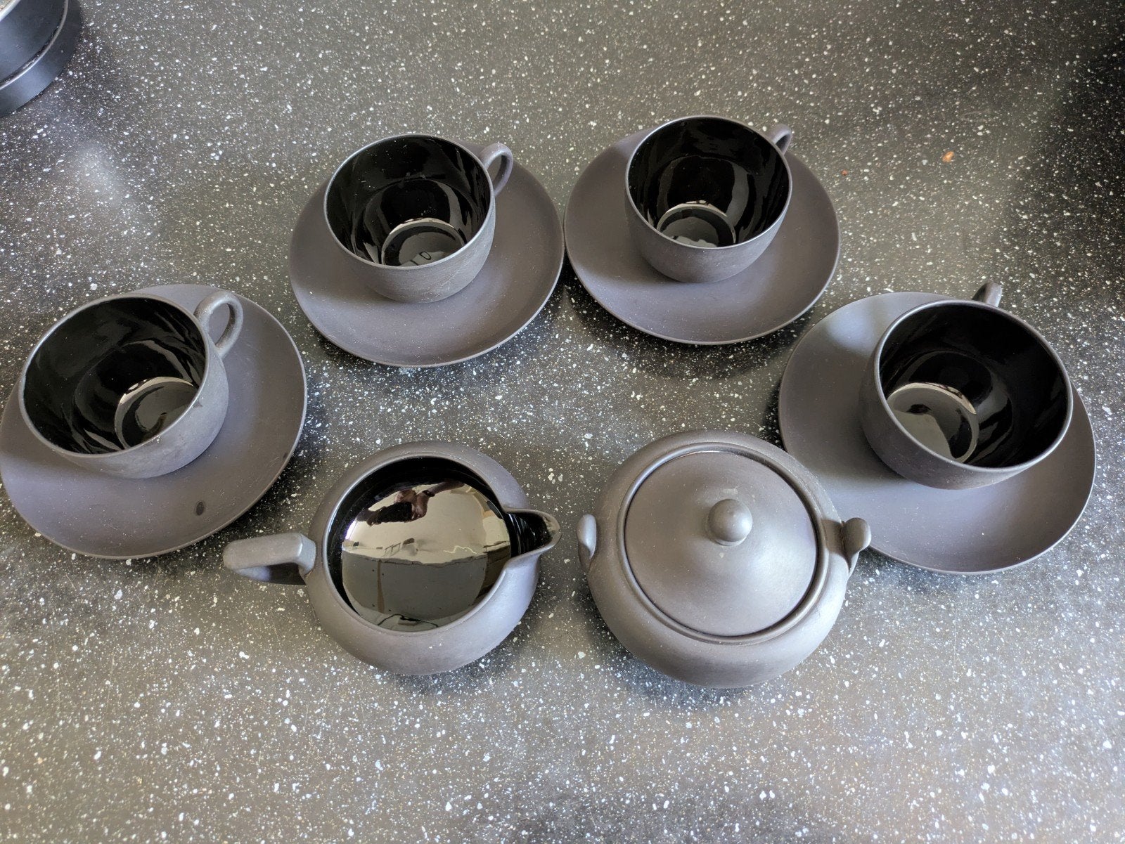 Wedgwood Black Basalt Koffie/Thee Set, Ophalen of Verzenden