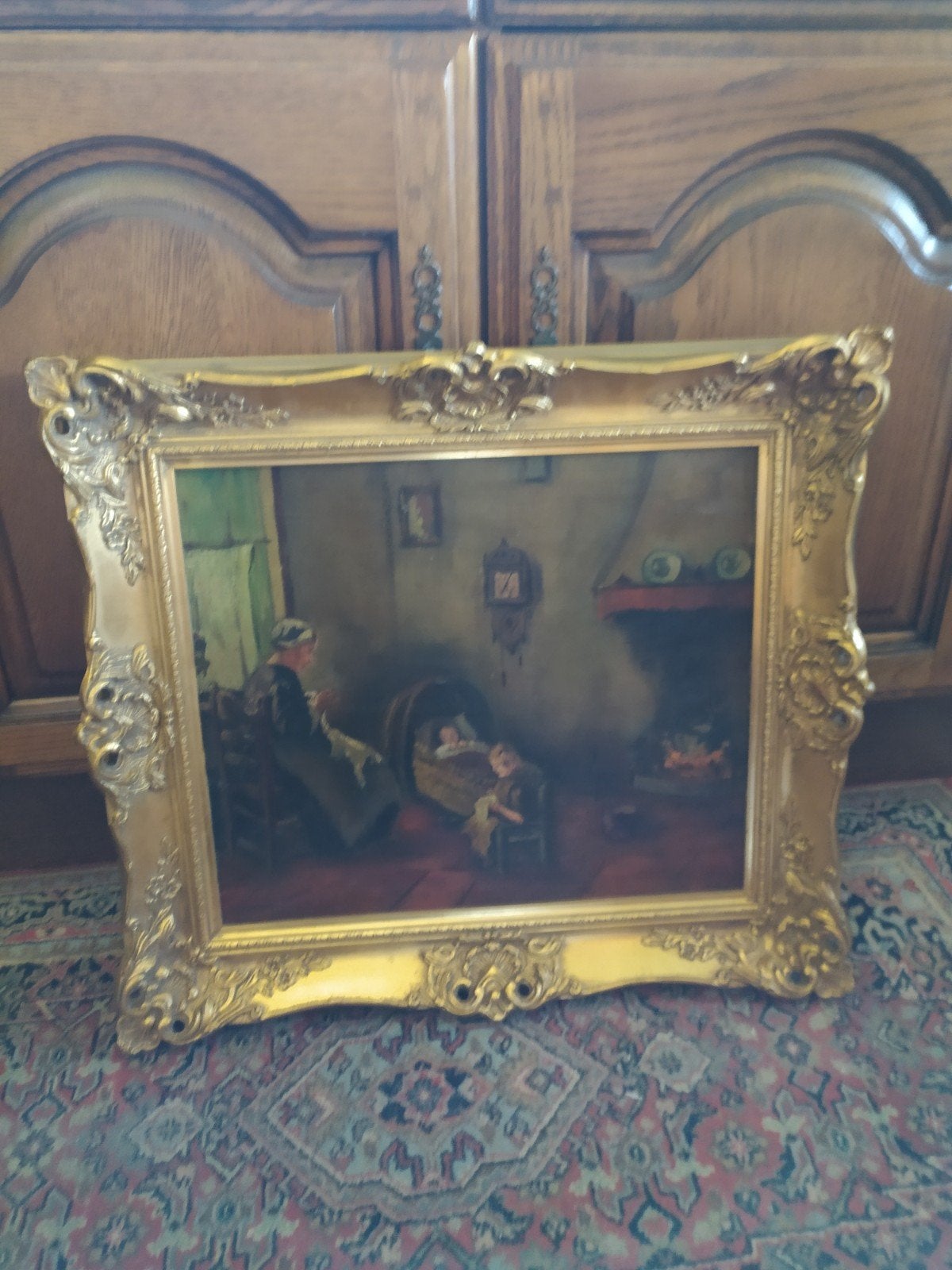 Schilderij op linnen, Larense school, lijst 100 procent gaaf, Antiek en Kunst, Ophalen