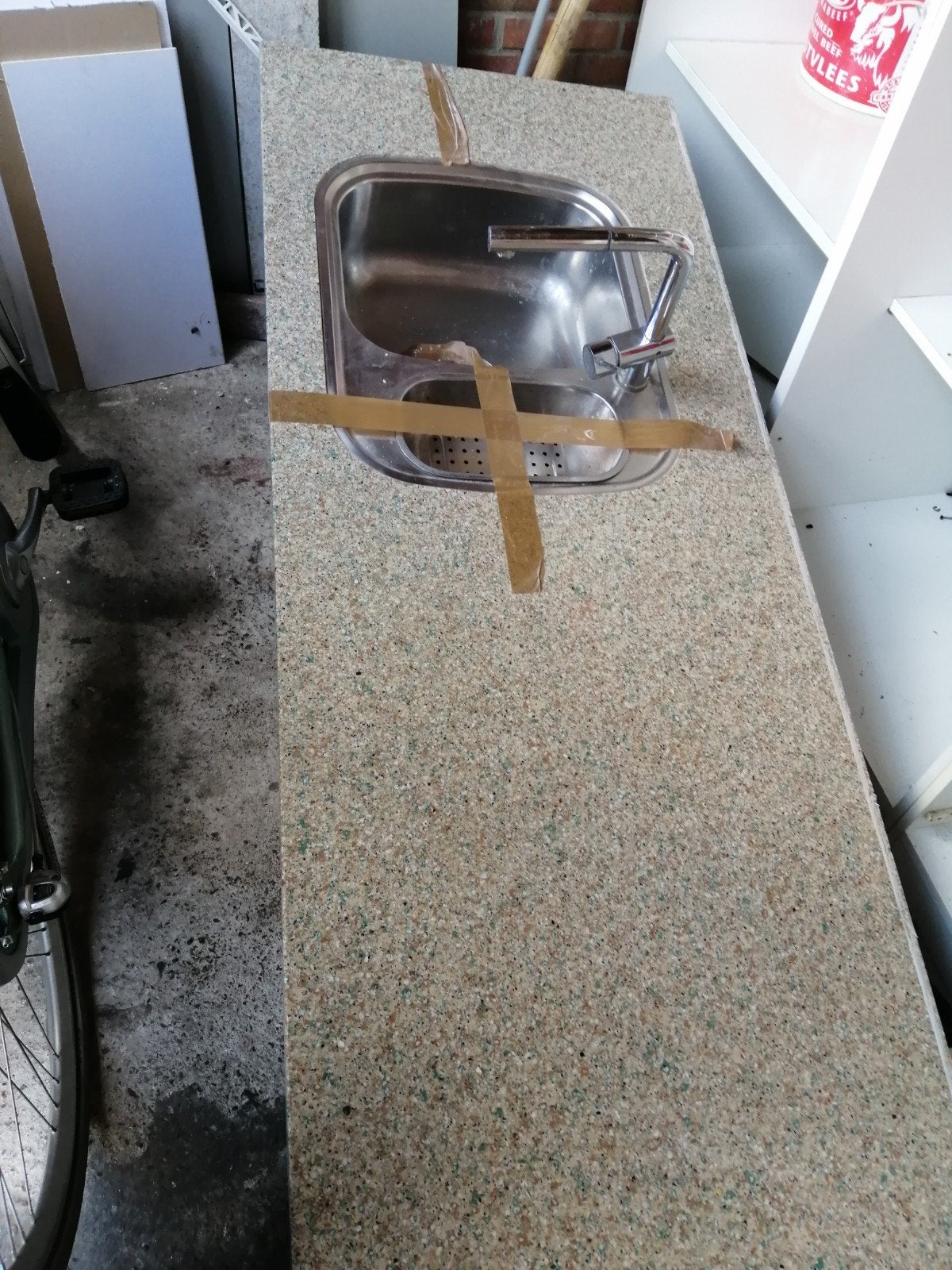 Granieten keuken aanrechtblad incl. spoelbak en Grohe kraan., Tickets en Kaartjes, Drie personen of meer
