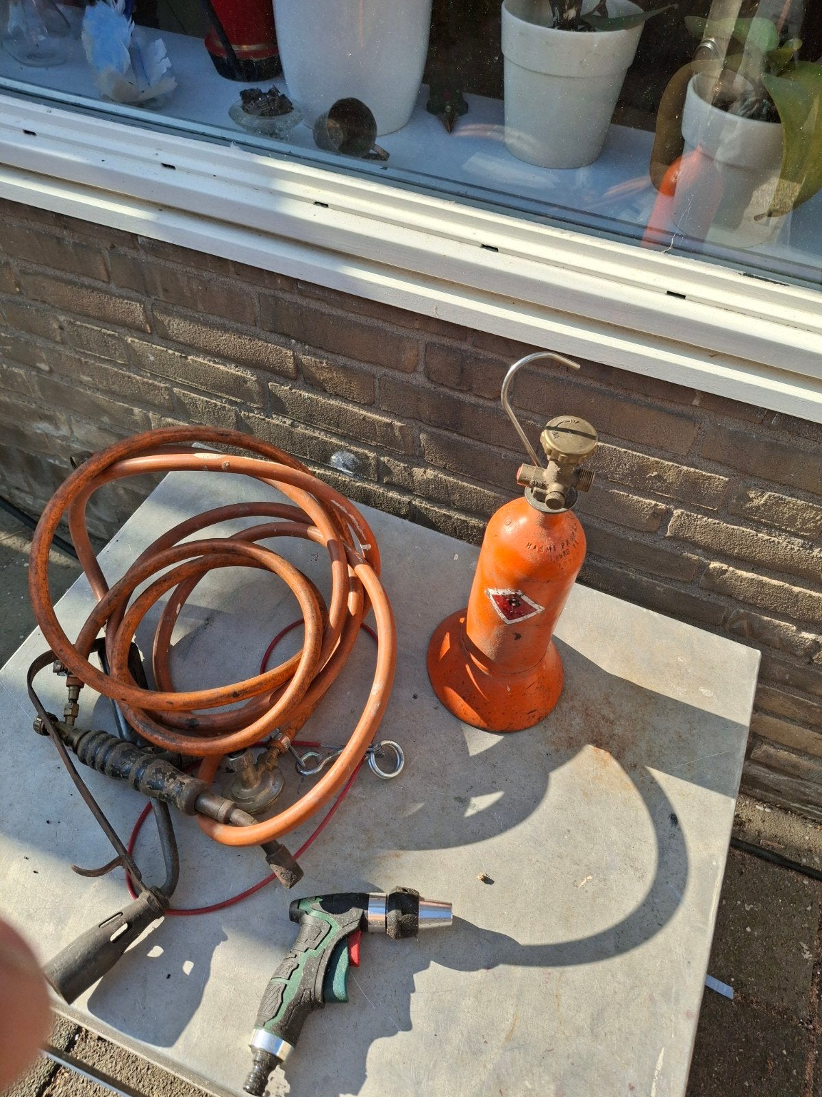 Gasbrander met slang en spuitstuk, Ophalen of Verzenden, Gebruikt, Overige typen