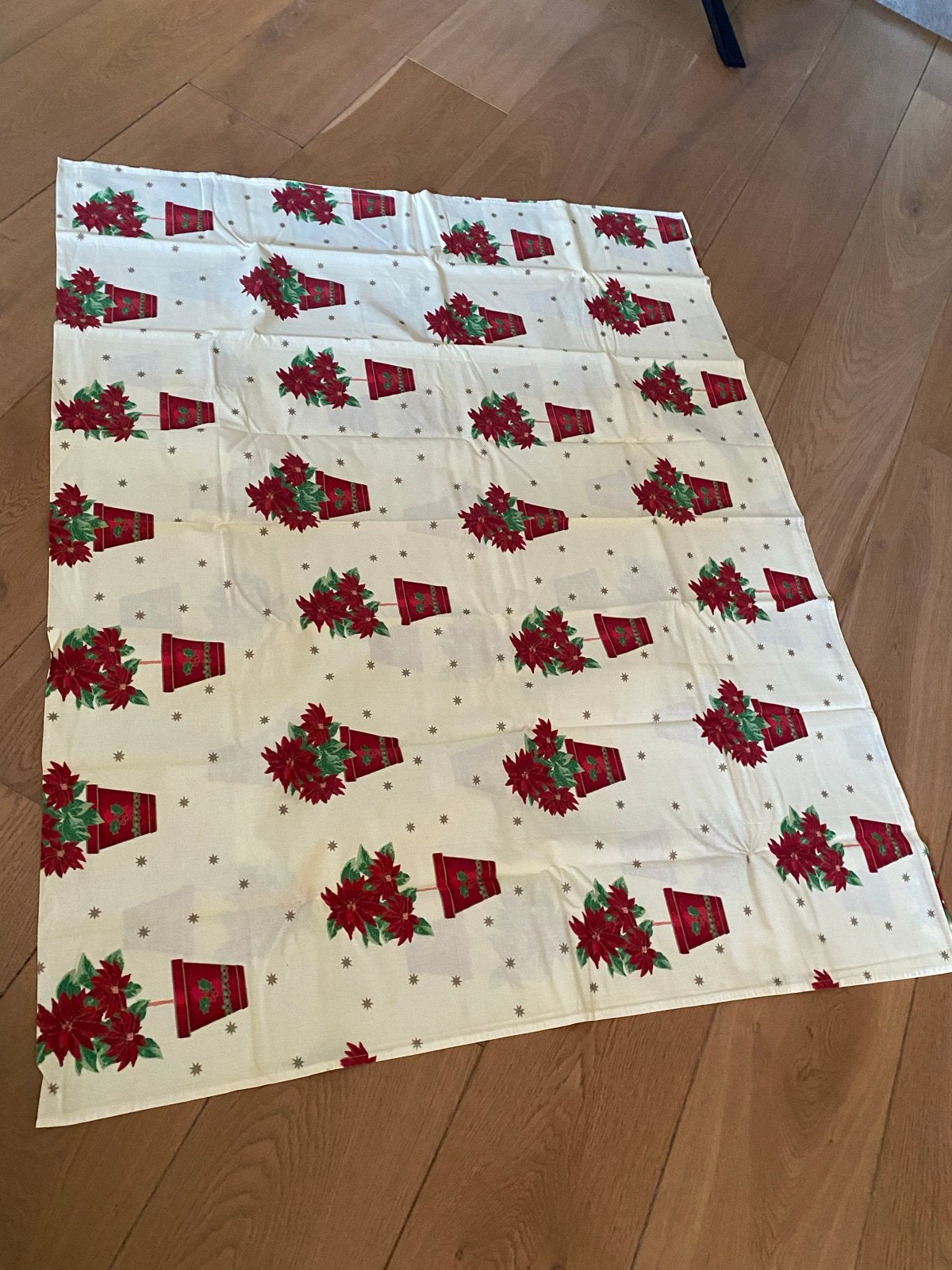 VINTAGE Kerst tafelkleed met kerstster print 230 x 148, Ophalen of Verzenden, Gebruikt