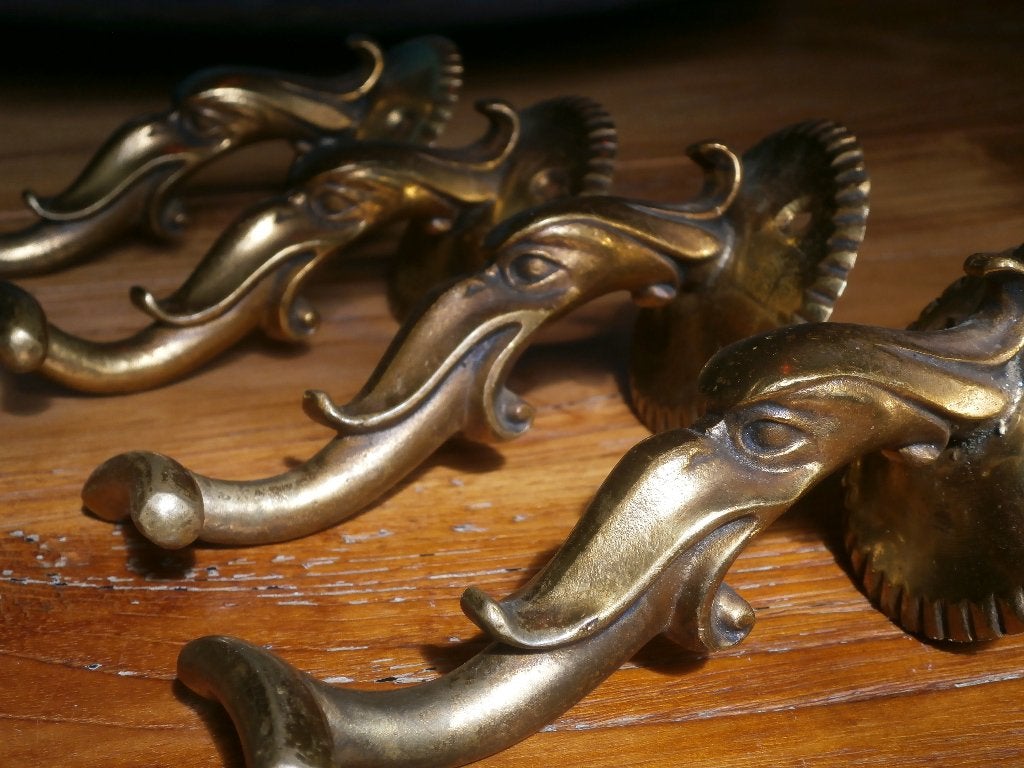 Art nouveau bronzen kapstokhaken, Antiek en Kunst, Curiosa en Brocante, Ophalen of Verzenden