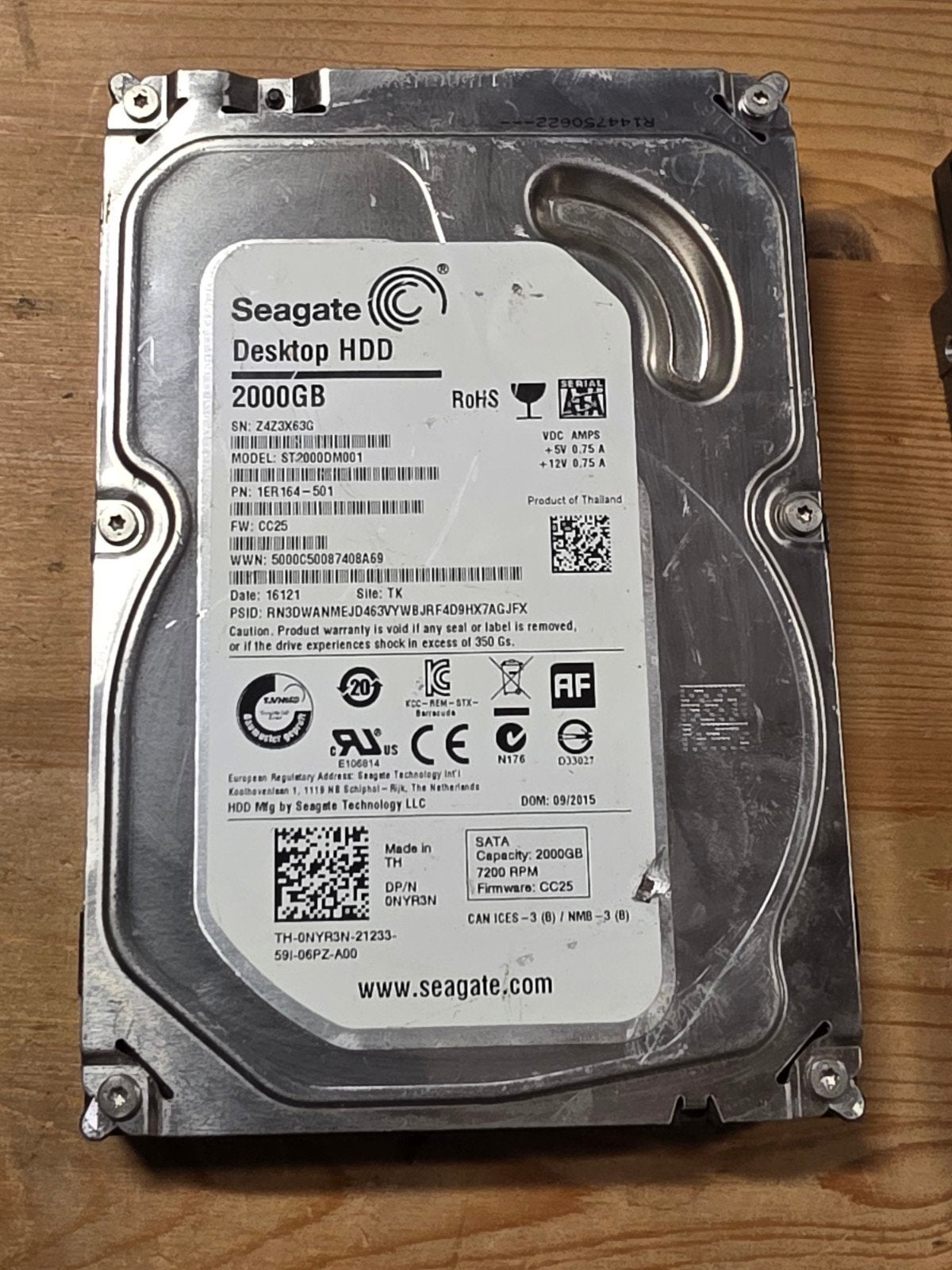 Seagate 2tb 2000gb pc hdd hardeschijf desktop hdd, Intern, Gebruikt, ., Ophalen of Verzenden