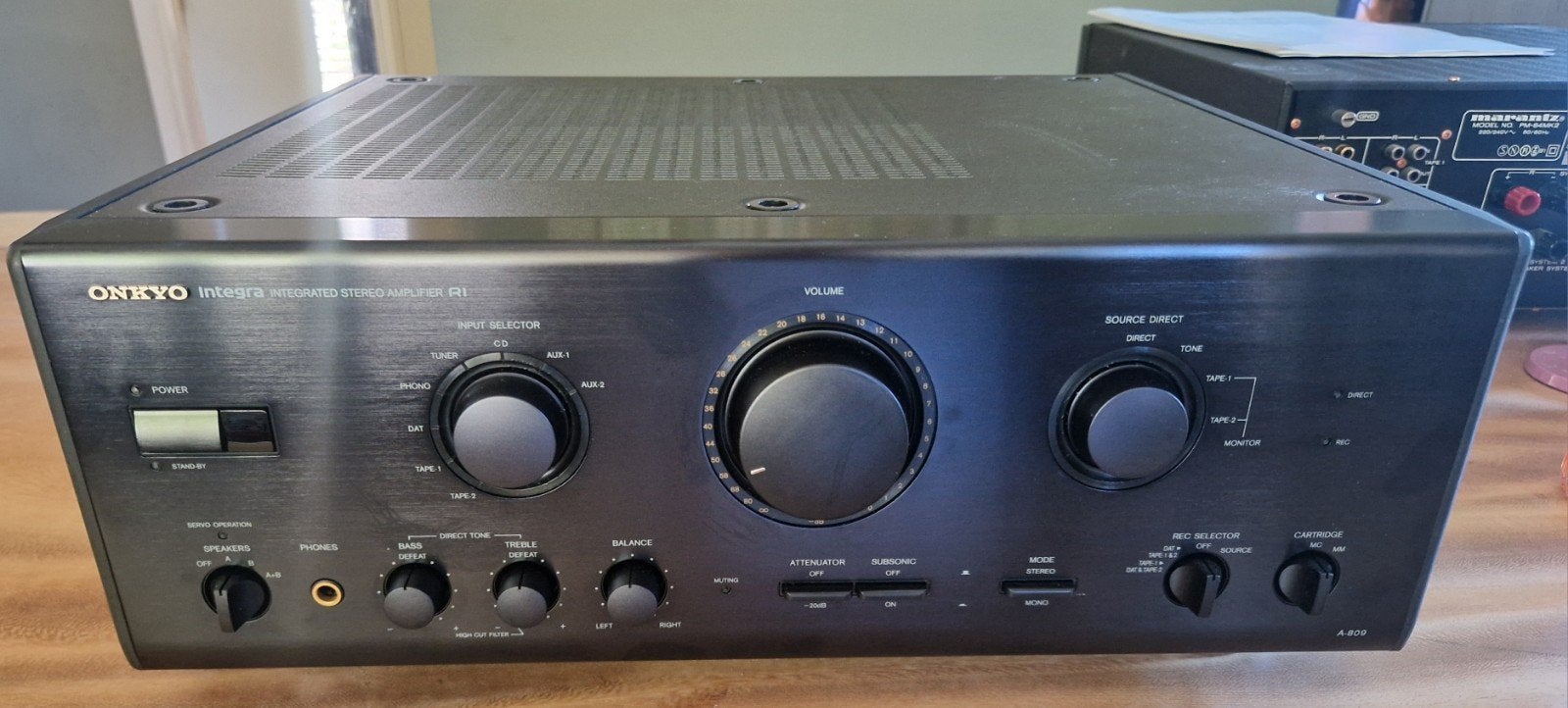 Onkyo A-809 Integra Versterker - Krachtig Geluid, Ophalen of Verzenden, Zo goed als nieuw, Stereo, Onkyo