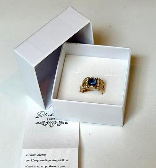 Exclusieve 18K gouden ring saffier 2.5ct en diamanten 1.0ct!, 18 tot 19, Ophalen of Verzenden, Met edelsteen, Dame