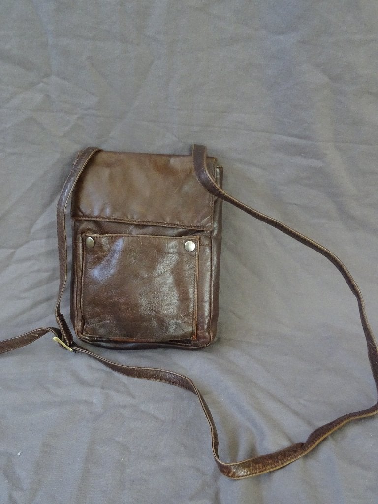 Leren heren tas lederen schoudertas crossbody tas leer, Overige merken, Gebruikt, Bruin, Ophalen of Verzenden