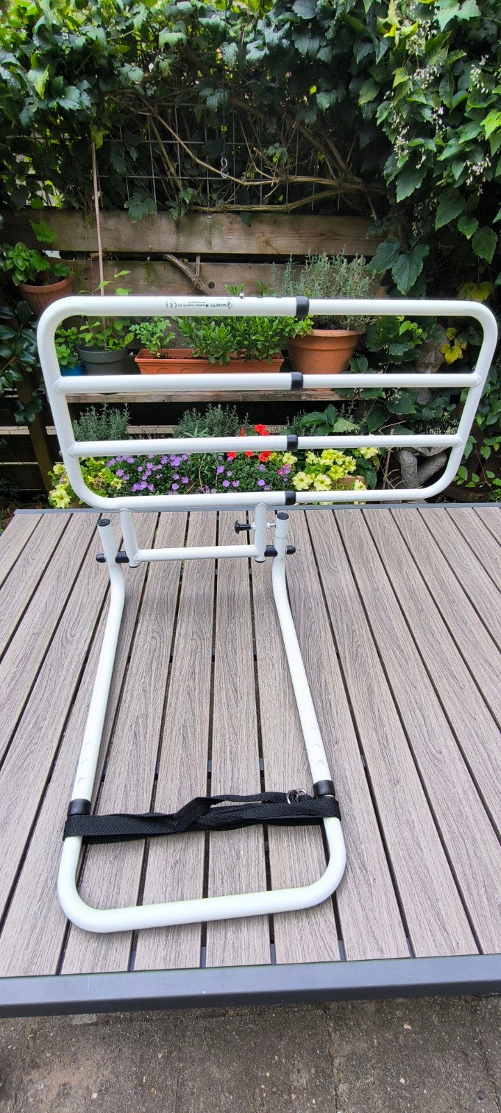 Bedhek. Bedsteun., Ophalen, 90 cm, Eenpersoons, Wit