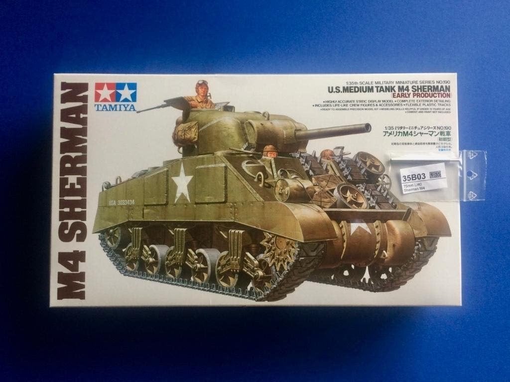 Tamiya	35190	US Tank M4 Sherman (Early Prod) 1/35 incl alu, Tank, Verzenden, 1:32 tot 1:50, Nieuw