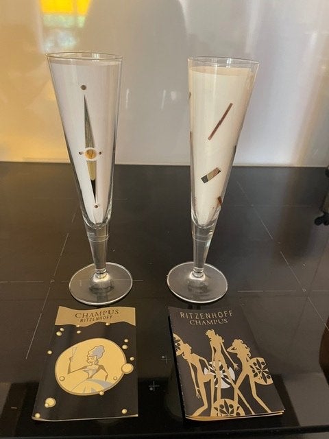 Twee Ritzenhoff champagneglazen, Antiek en Kunst, Ophalen of Verzenden