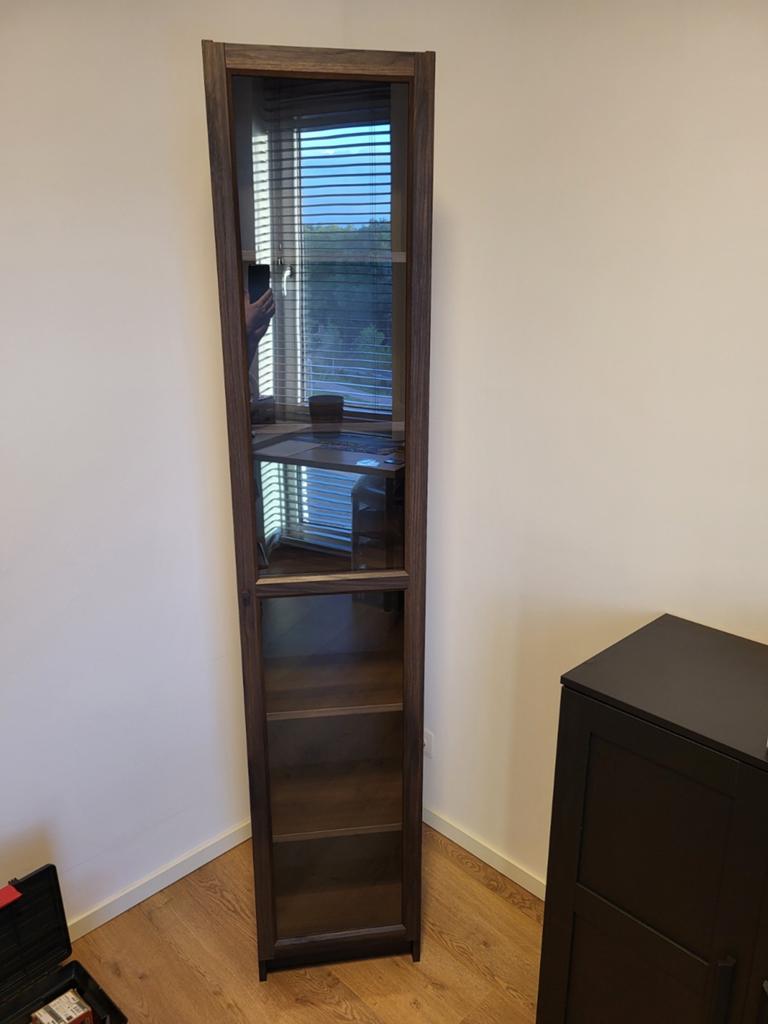 Ikea billy kast donkerbruin eikenpatroon 40x28x202 oxberg vi, Ophalen, Overige materialen, Minder dan 50 cm, 200 cm of meer