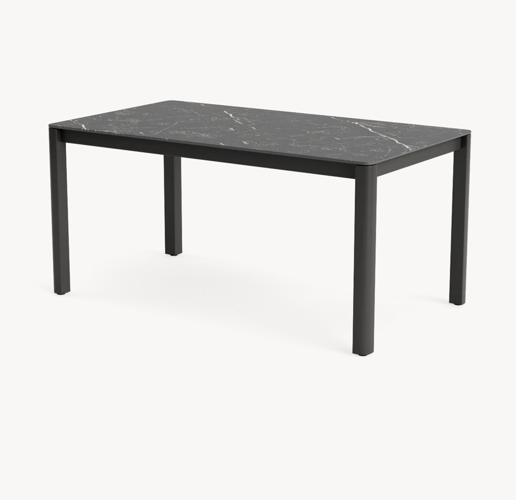 Life Salvador tuintafel 160x90 Lava/Zwart, Tuin en Terras, Ophalen, Zo goed als nieuw, Rechthoekig, Aluminium