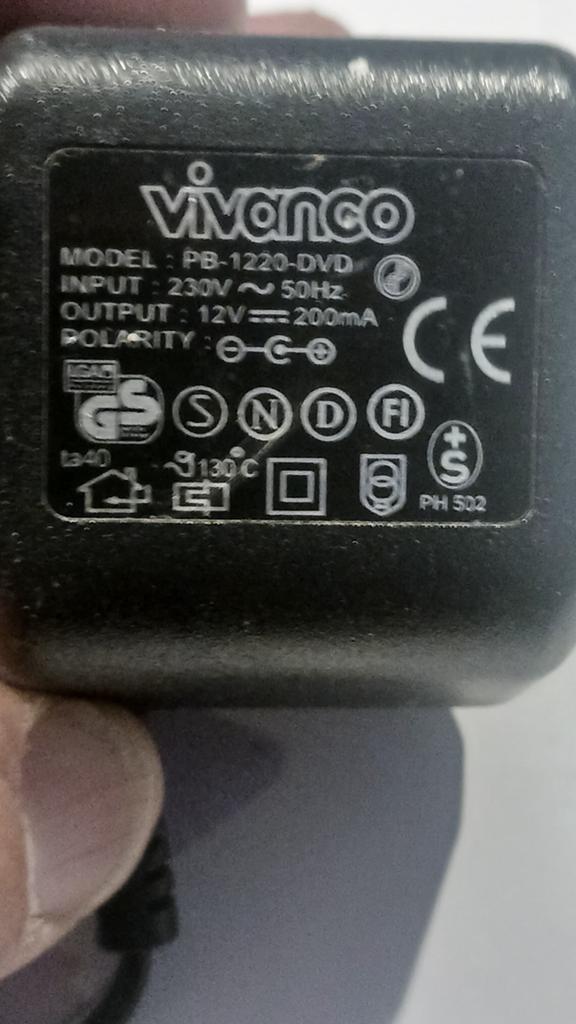 Vivanco PB-1220-DVD Adapter 12V 200mA, Ophalen of Verzenden