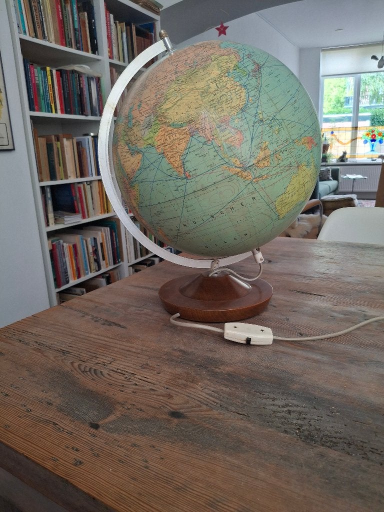 Wereldbol Räth-Duoglobis  Leipzig 1976, Ophalen, 33 cm, Overige typen, Verlicht