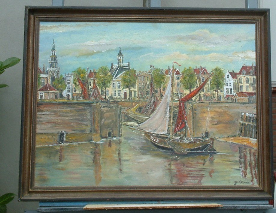 Vlissingen 100 x 80 cm, Ophalen of Verzenden, Klassiek, Maritiem / water