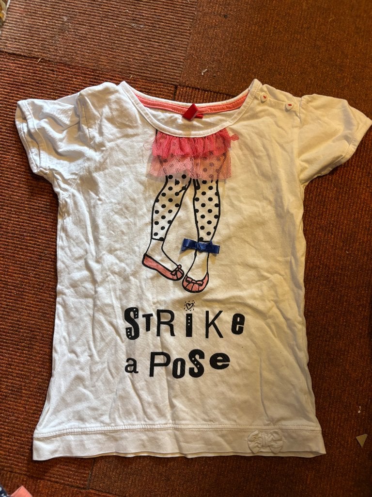 wit shirt in maat 128/134 voor een meisje, Kinderen en Baby's, Kinderkleding | Maat 128, Ophalen, Zo goed als nieuw, Meisje, Shirt of Longsleeve