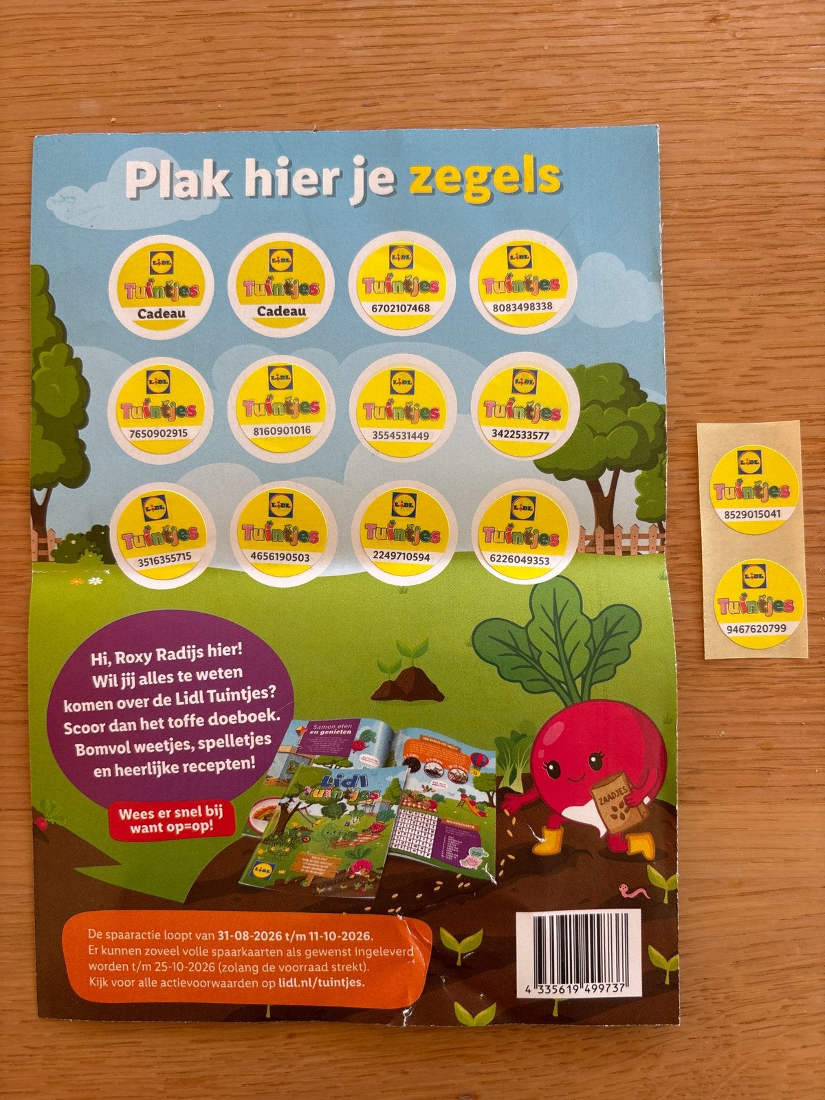 Lidl Tuintjes: Volle spaarkaart + 2 losse zegels, Lidl, Ophalen of Verzenden