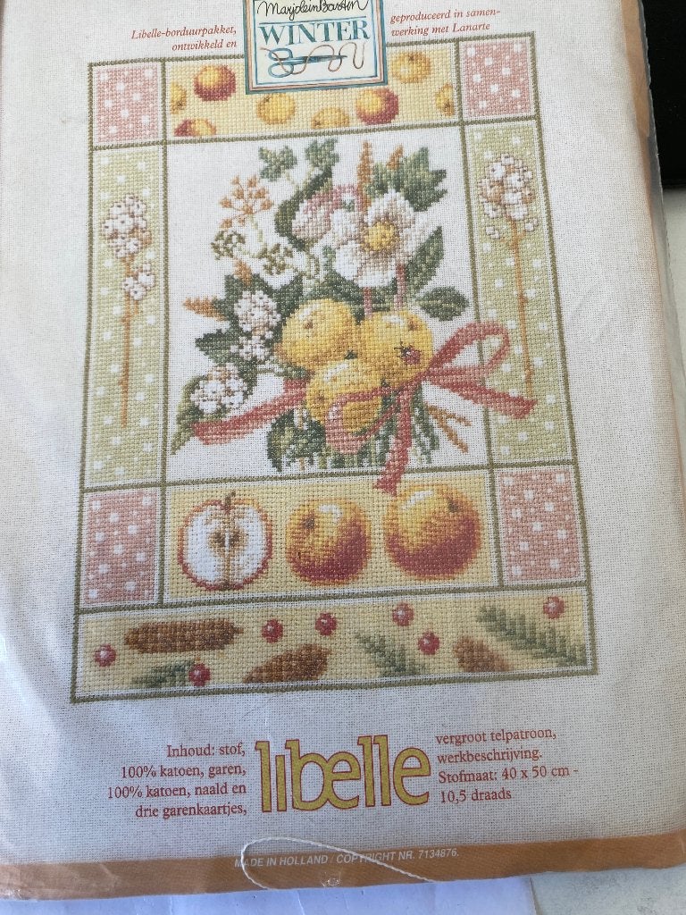 BORDUURPAKKET LANARTE/LIBELLE/M. BASTIN WINTER, Verzenden, Nieuw, Handborduren, Borduurpakket