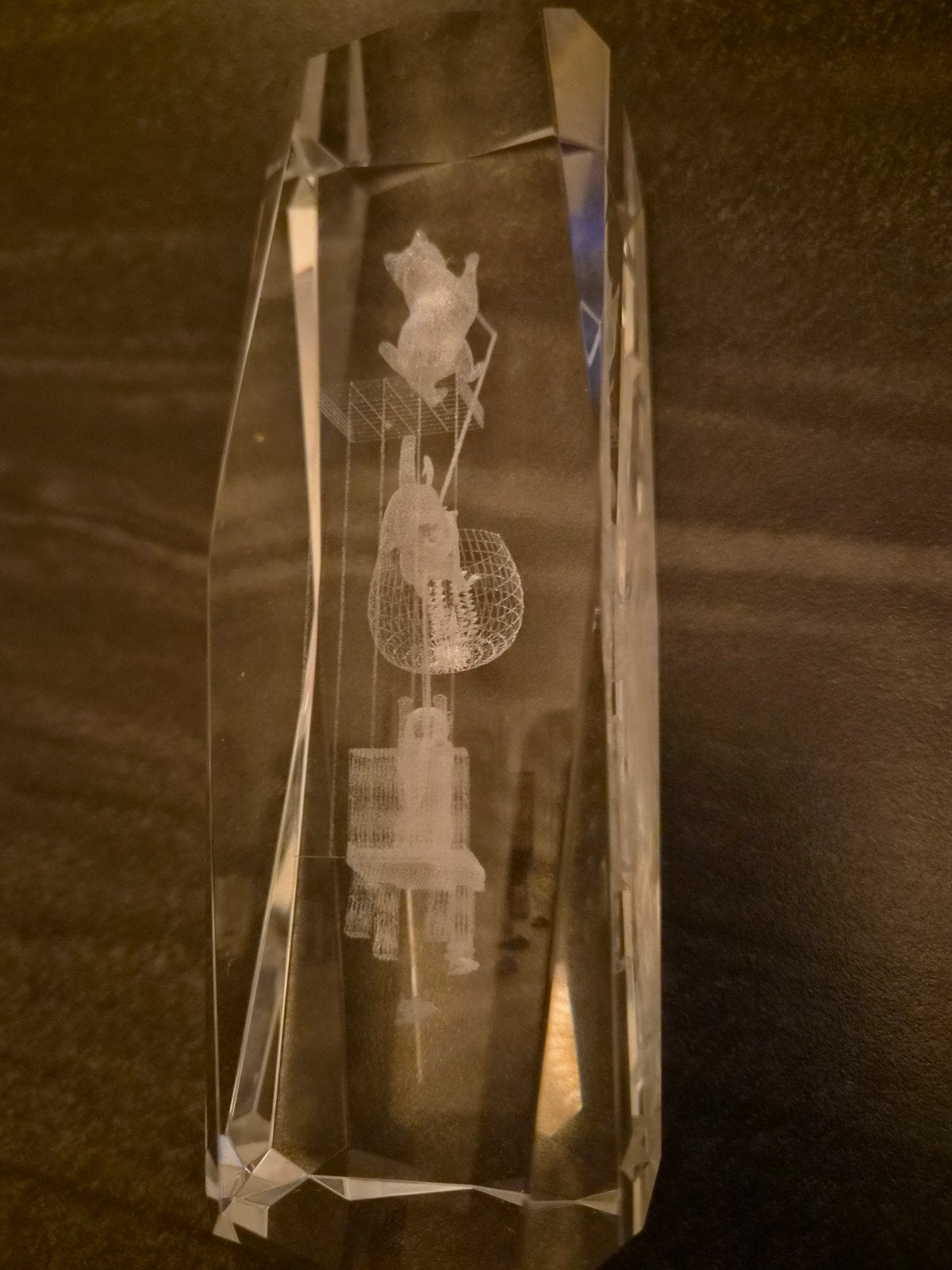 Kristallen decoratie met 3D kattenlaser, Ophalen of Verzenden, Zo goed als nieuw, Modern, Wit
