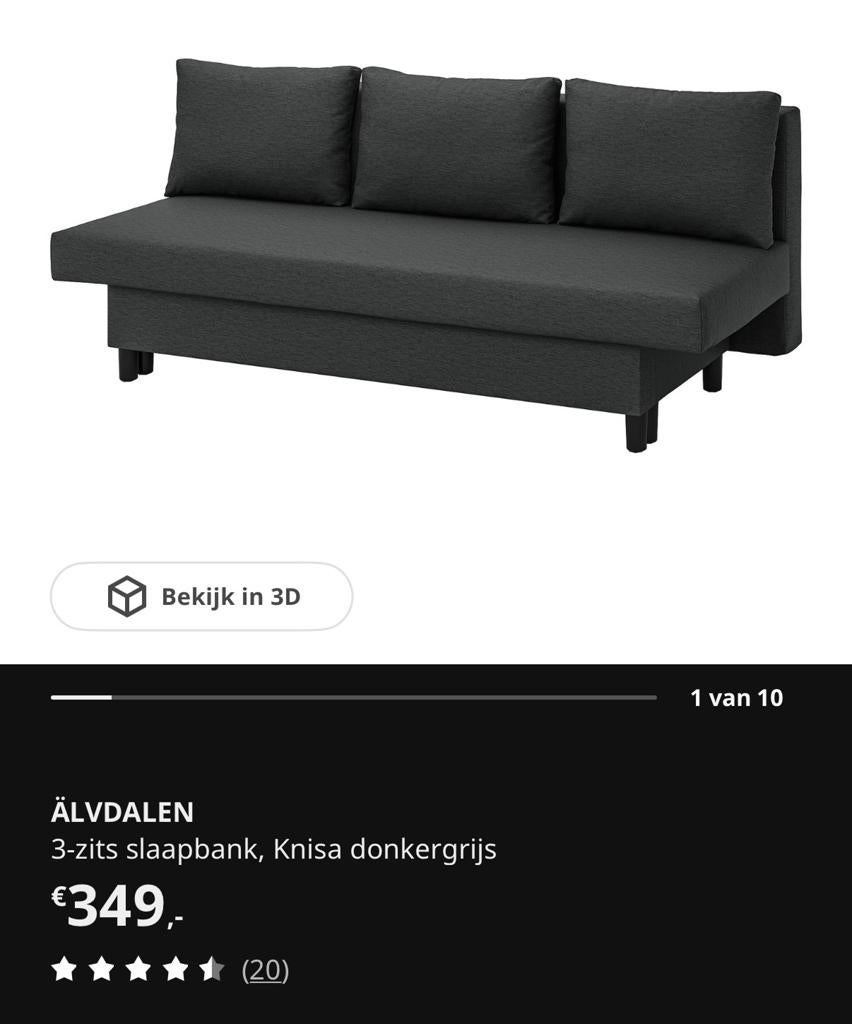 Ikea Älvdalen, Ophalen, Tweepersoons, 140 cm