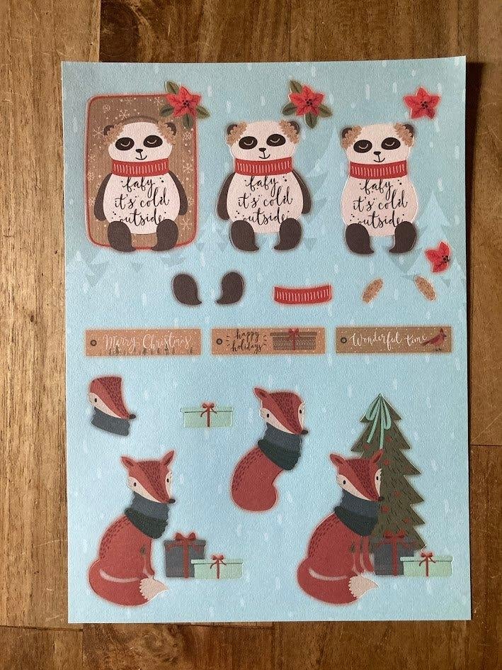 Uitdrukvel Kerst panda vos kerstboom, Ophalen of Verzenden, Nieuw, Kerst, Knipvel