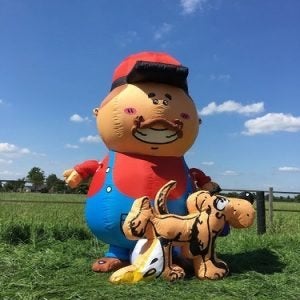 Opblaasfiguren 50 jaar en andere leeftijden te huur, Ophalen, Gebruikt