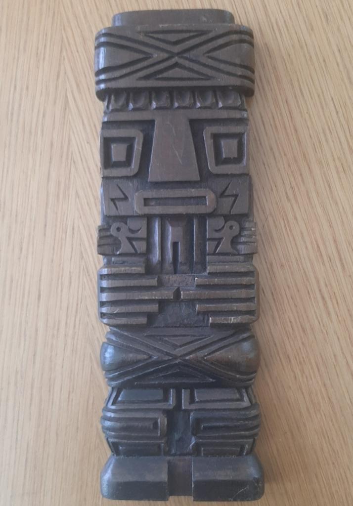 Vintage Houten Tiwanaku Sculptuur uit Bolivia/Peru, Ophalen of Verzenden