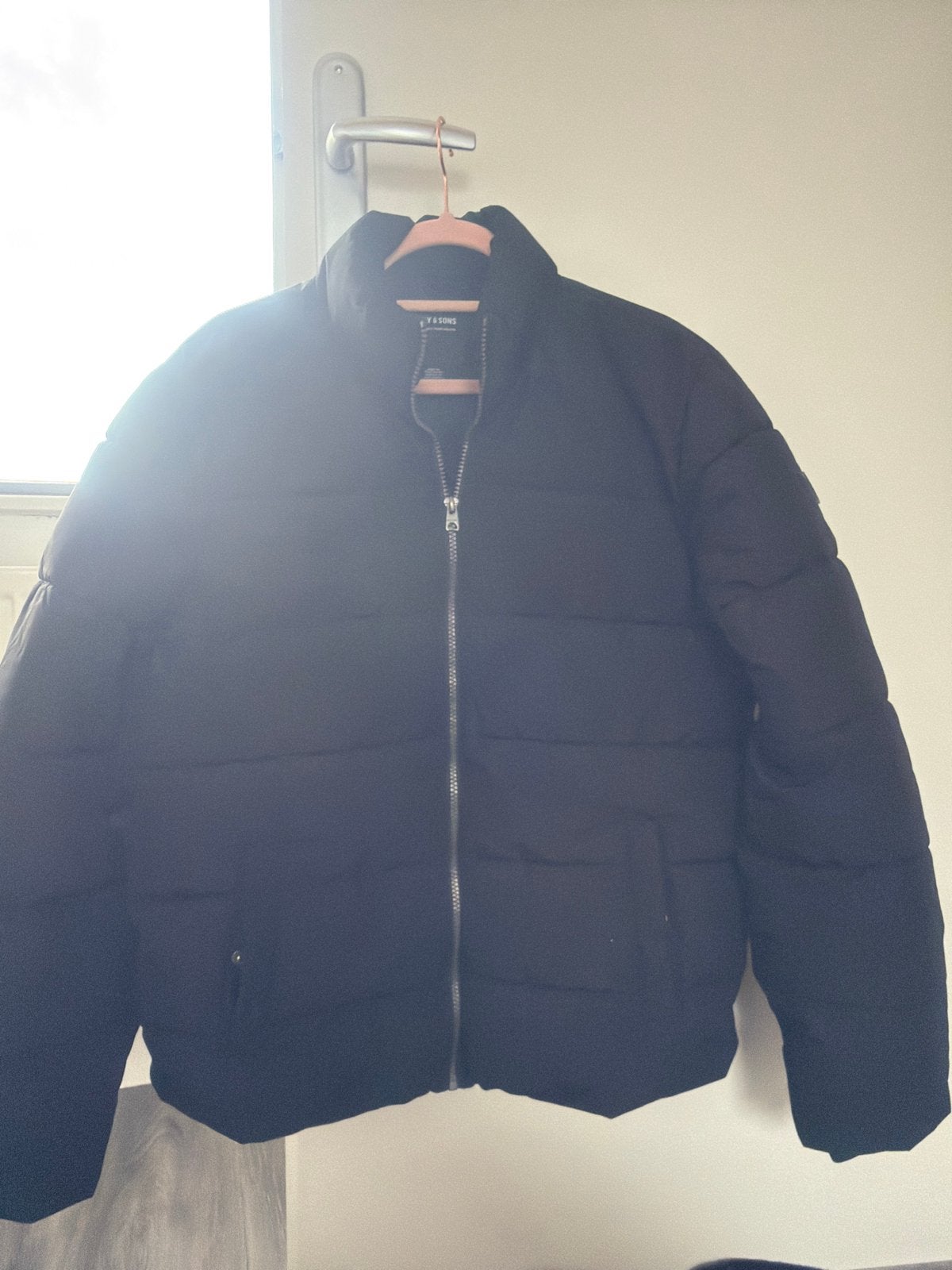Only & Sons Zwarte Puffer Jas Maat M, Ophalen of Verzenden, Gedragen, Maat 48/50 (M), Zwart