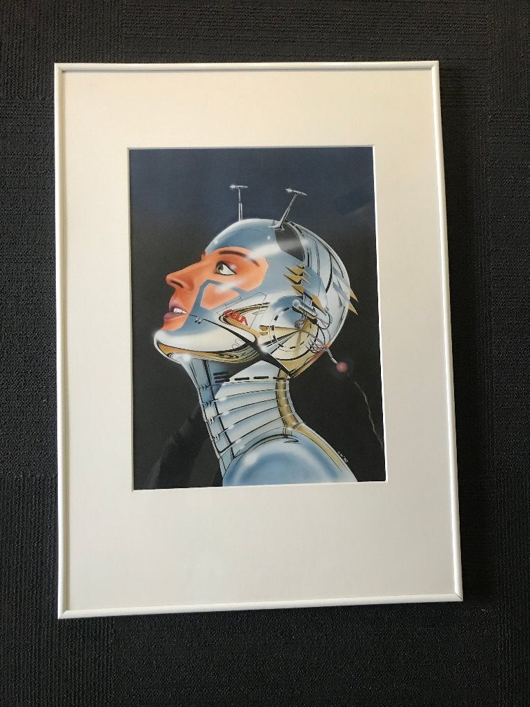 Kunstwerk schilderij/tekening Future Space 71x51cm, Antiek en Kunst, Kunst | Tekeningen en Foto's, Ophalen