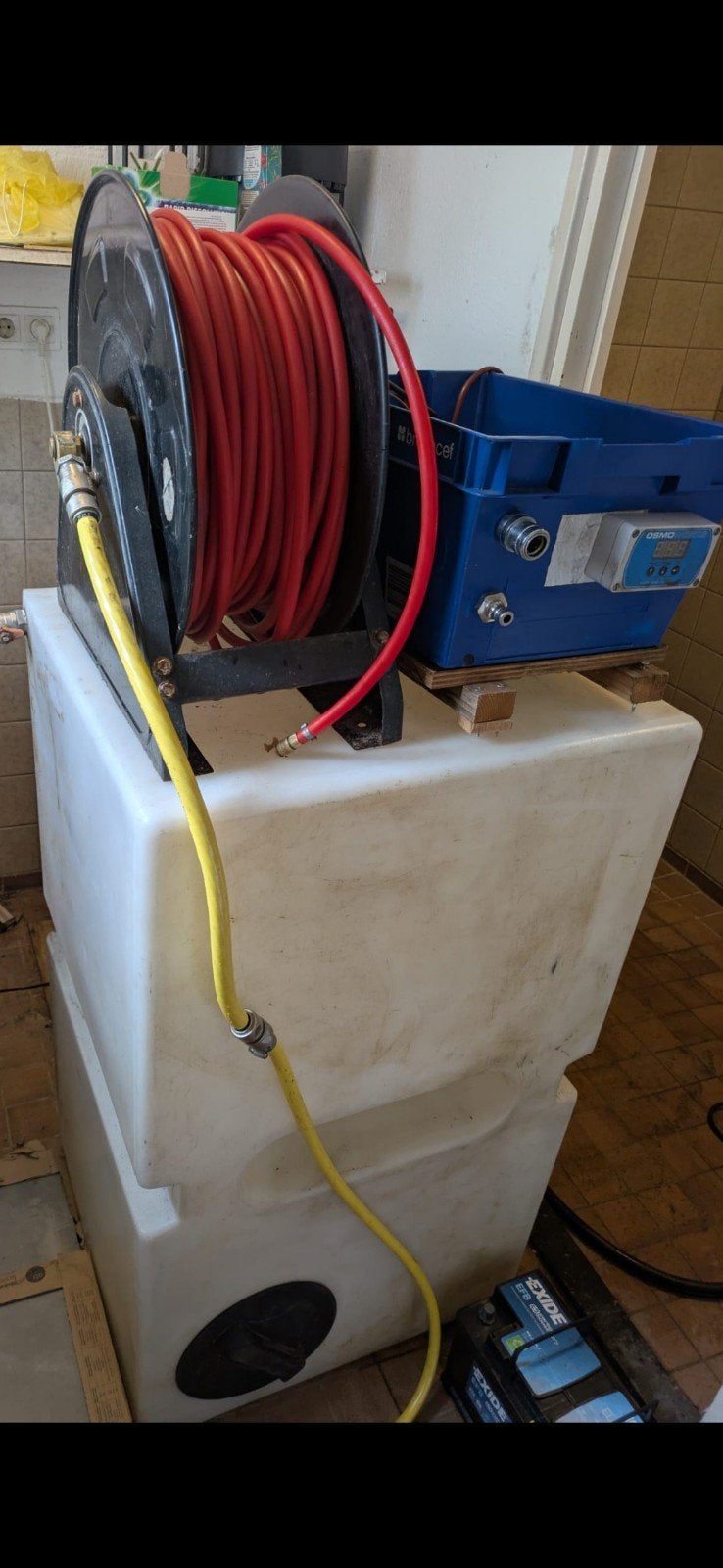 tukker systeem glazenwasser, Ophalen, Tuinslang