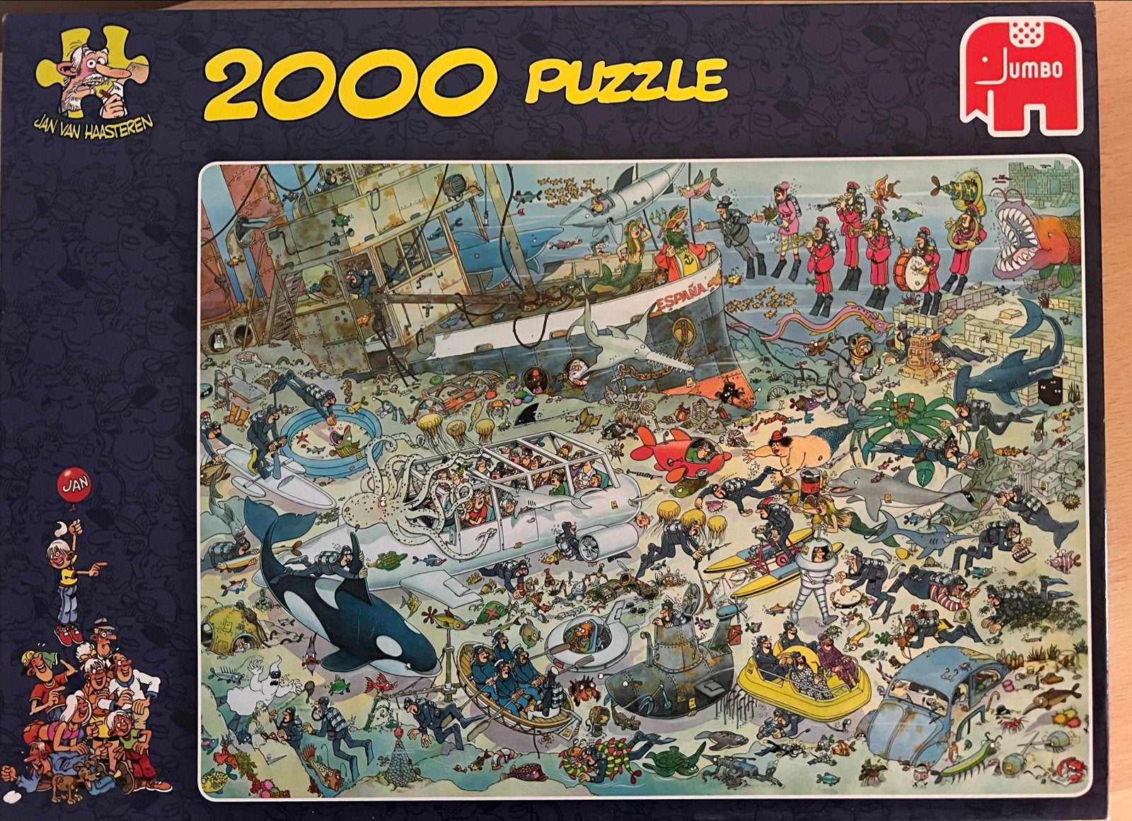 Jan van Haasteren 2000 stukjes - Onderwaterwereld, Hobby en Vrije tijd, Ophalen, Meer dan 1500 stukjes, Zo goed als nieuw, Legpuzzel