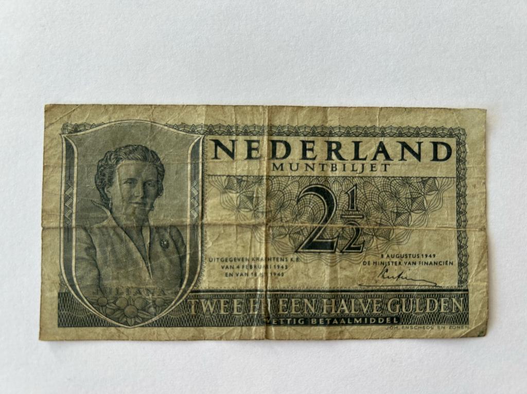 2,5 gulden biljet Juliana 1949, Ophalen of Verzenden, 2½ gulden, Los biljet