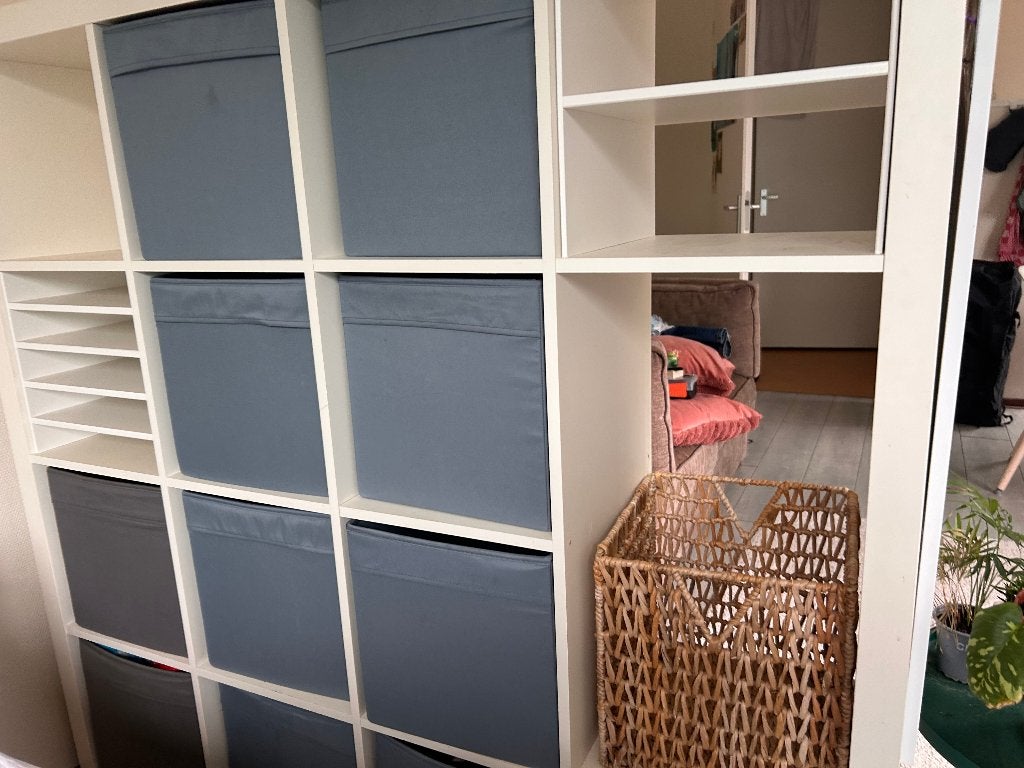MOET VANDAAG WEG Kallax 4x4 met Dozen, Huis en Inrichting, Ophalen, 100 tot 150 cm, 100 tot 150 cm, Nieuw