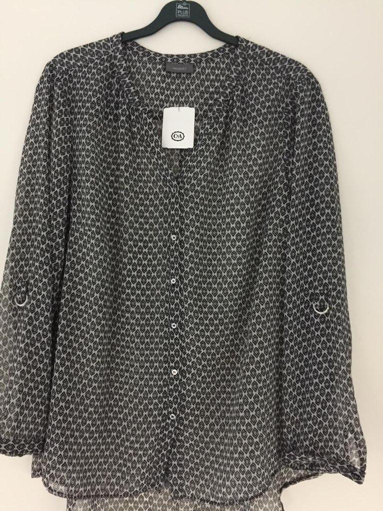 Damesblouse zwart wit met driekwart mouw, Ophalen, Nieuw, Maat 46/48 (XL) of groter, Wit