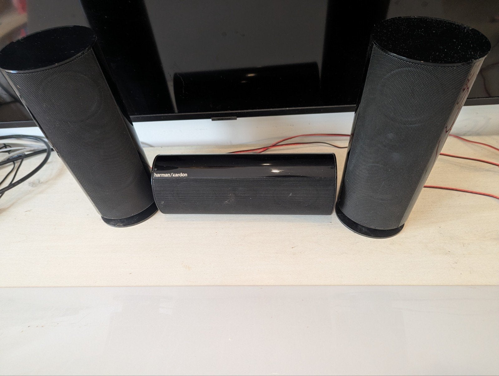 Harman Kardon CEN-TS60 Speakerset - Zwart, Gebruikt, Speakerset, Ophalen of Verzenden, Minder dan 60 watt