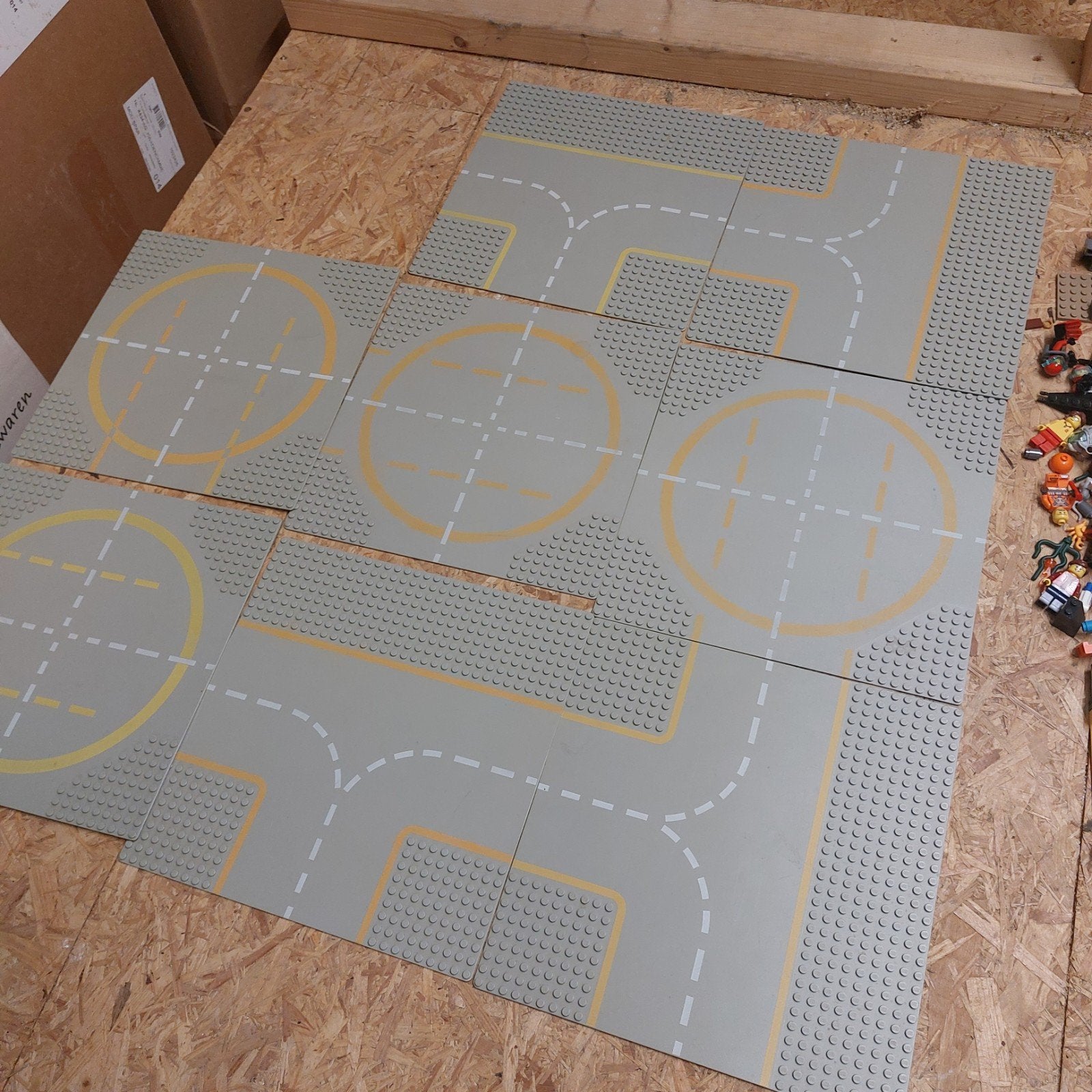 Vintage LEGO Ruimte Platen - Helikopterplatform & Wegen 8x, Ophalen of Verzenden, Gebruikt