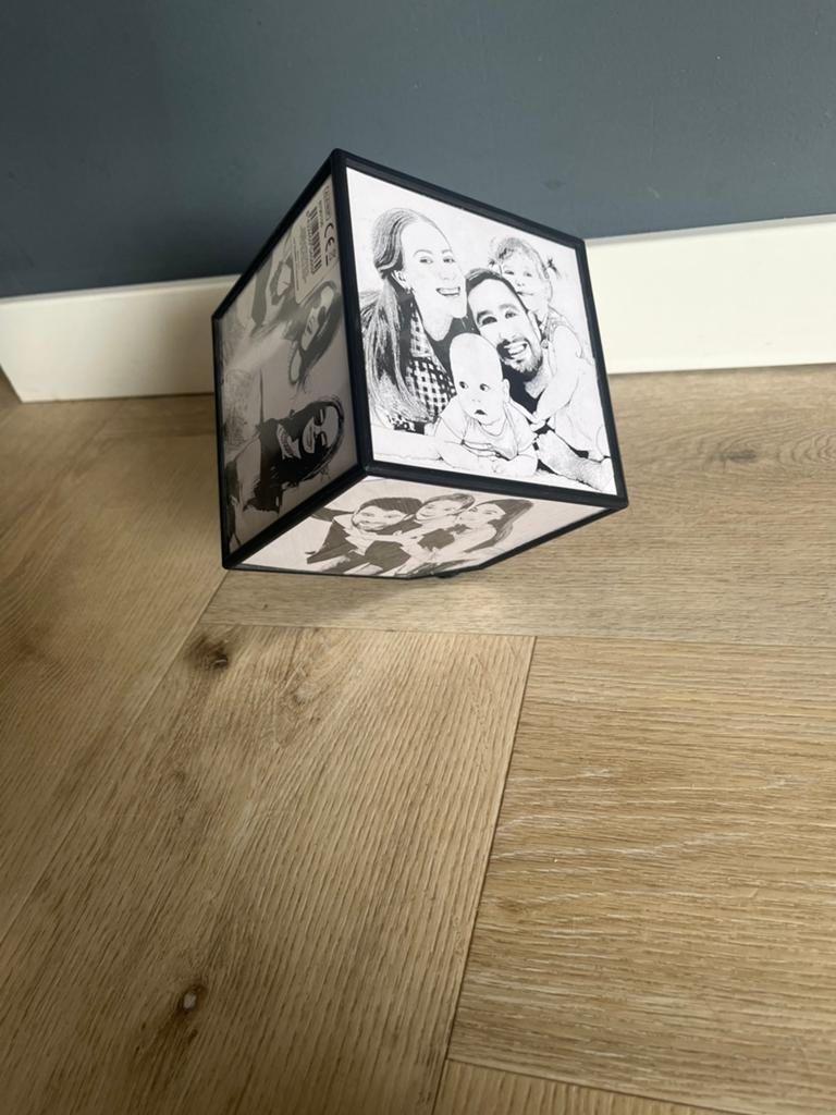 Photokubus, Ophalen of Verzenden, Zo goed als nieuw, Hout, Minder dan 50 cm