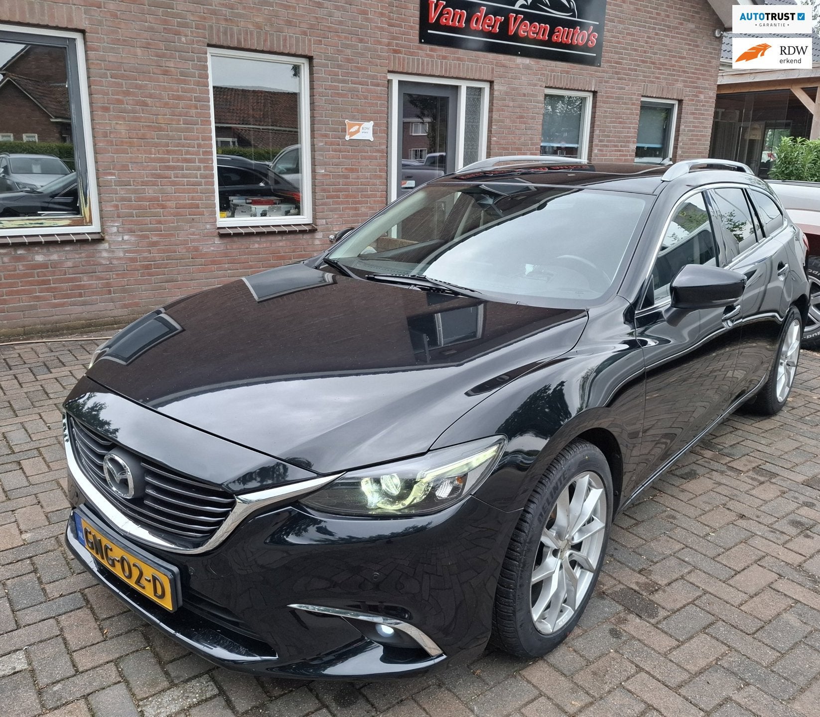 Mazda 6 Sportbreak 2.5 SkyActiv-G 192 GT-M. O.a. Leder, crui, Gebruikt, 6 sportbreak, Zwart, Leder