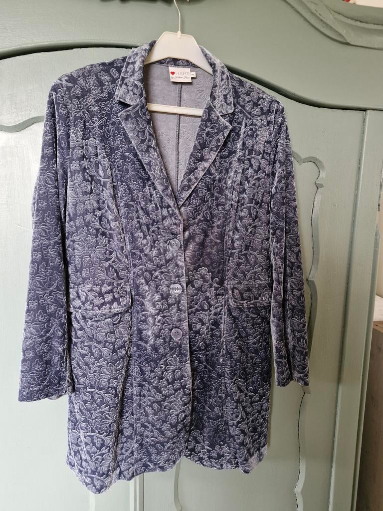 Helena Hart lang colbert jasje  jeans blauw  46 3XL XXXL, Ophalen of Verzenden, Zo goed als nieuw, Maat 42/44 (L), Overige kleuren