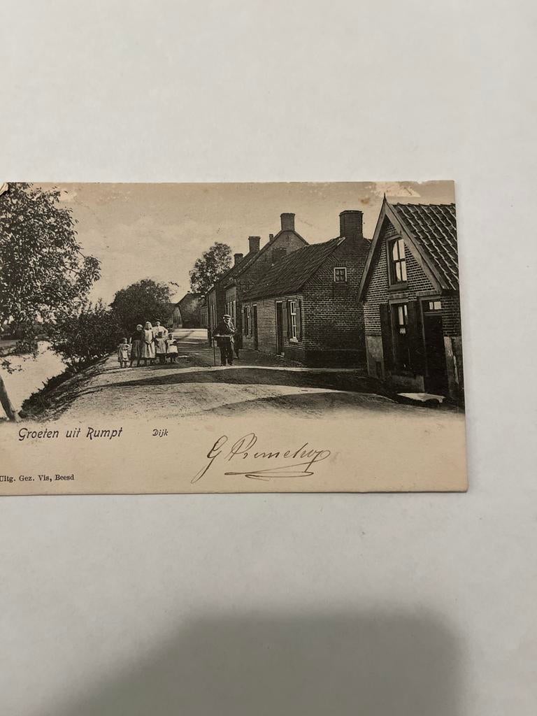 Oude ansichtkaart Rumpt - Dijk, Verzamelen, Ophalen of Verzenden, Voor 1920, Gelopen, Gelderland