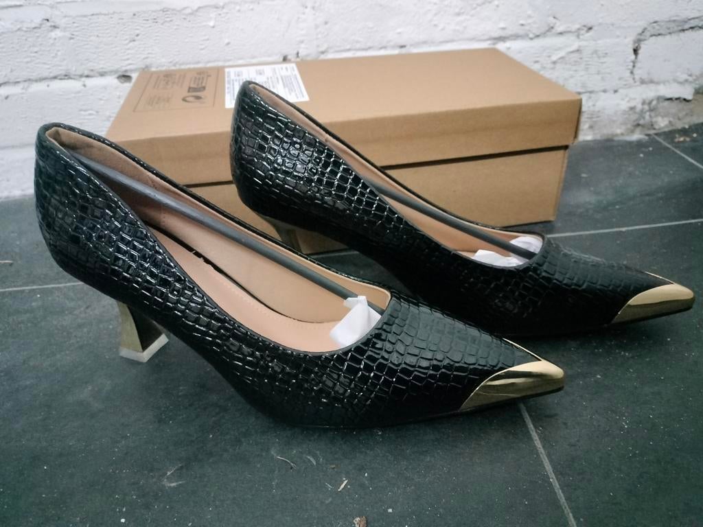 Pumps Zwart goud 41, Kleding | Dames, Schoenen, Ophalen of Verzenden, Nieuw, Zwart